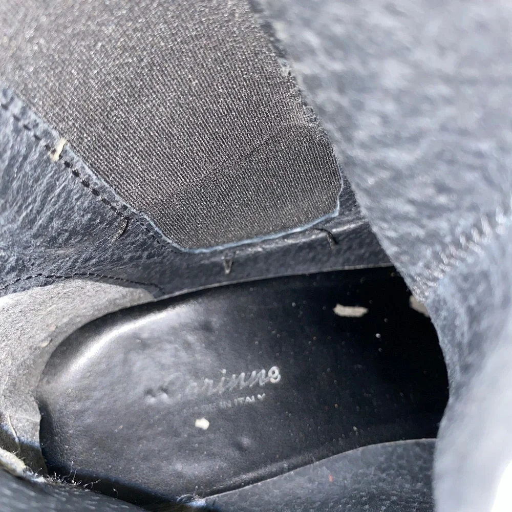 Black Chunky Lug Sole Platform Boots Chelsea Italy - Picture 7 of 7